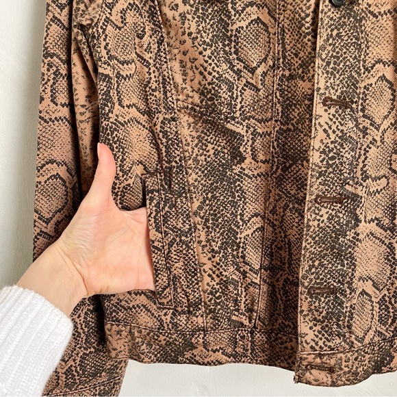 Free People Snake Print Trucker Jacket - Picture 4 of 13